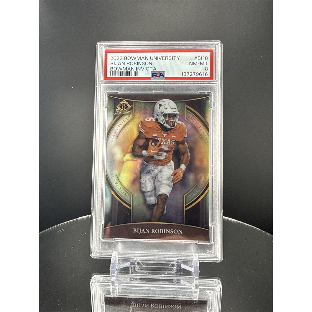 2022 Bowman University Chrome - Bowman Invicta Bijan Robinson #BI-18 (RC) PSA 8